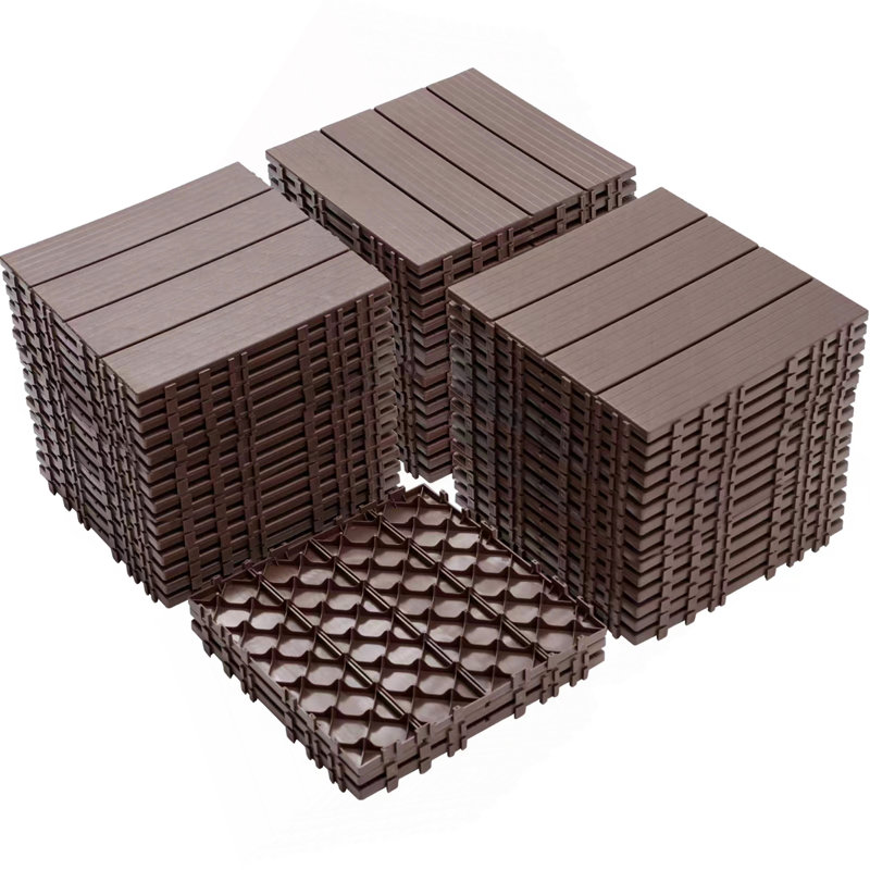 Carreaux de terrasse en plastique emboîtables, Café clair