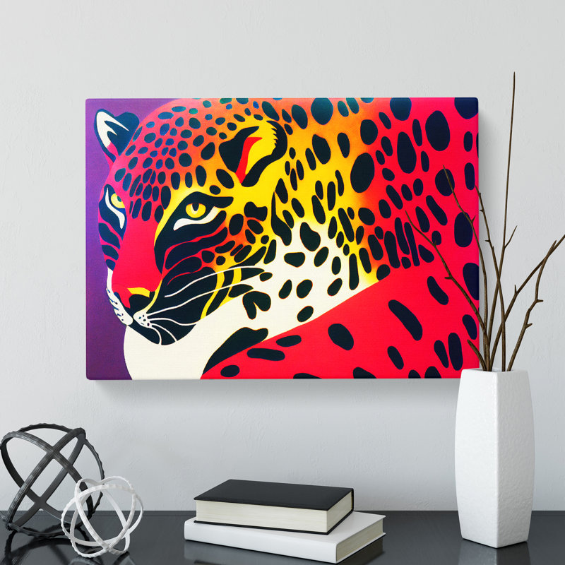 Spirited Leopard Abstract - Wrapped Canvas, 40cm H x 60cm W x 3cm D