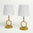 17.75"H Mangrum Gold & White Twin Table Lamps