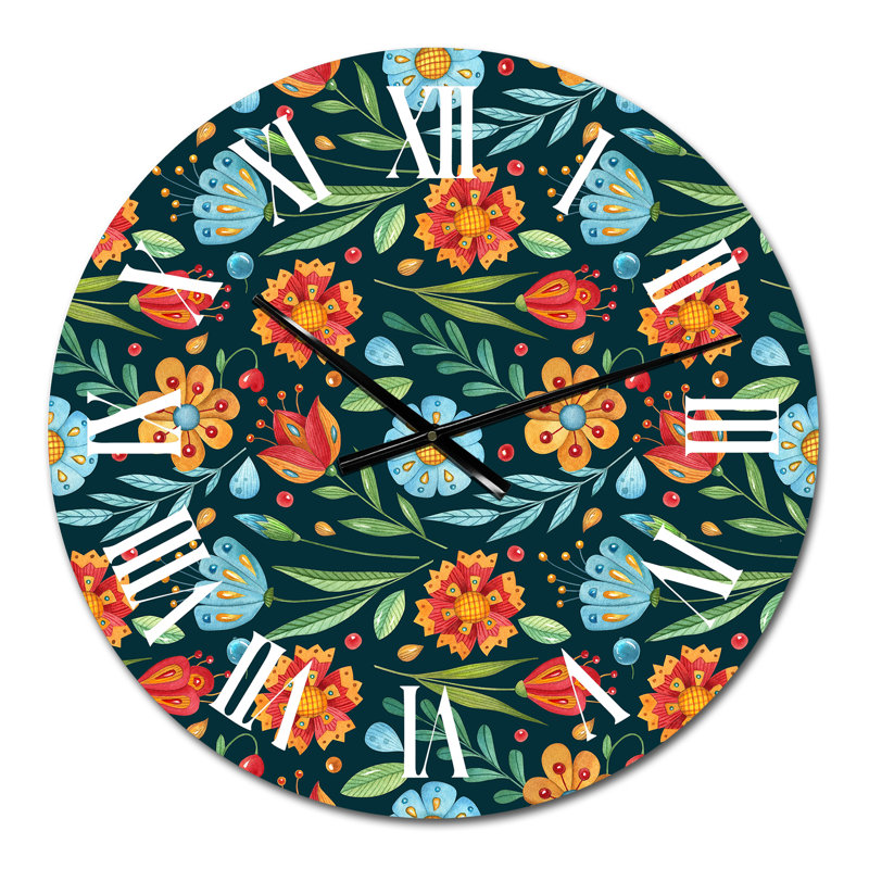 Horloge murale orange et bleue, Petit