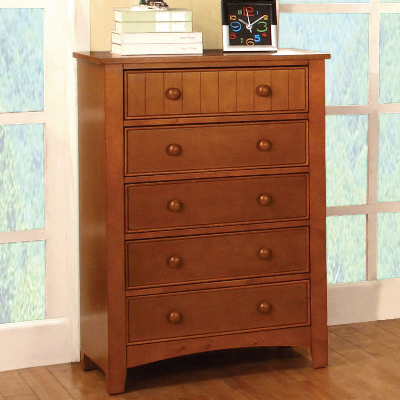 Amiya 29" W 5-Drawer Chest, Oak