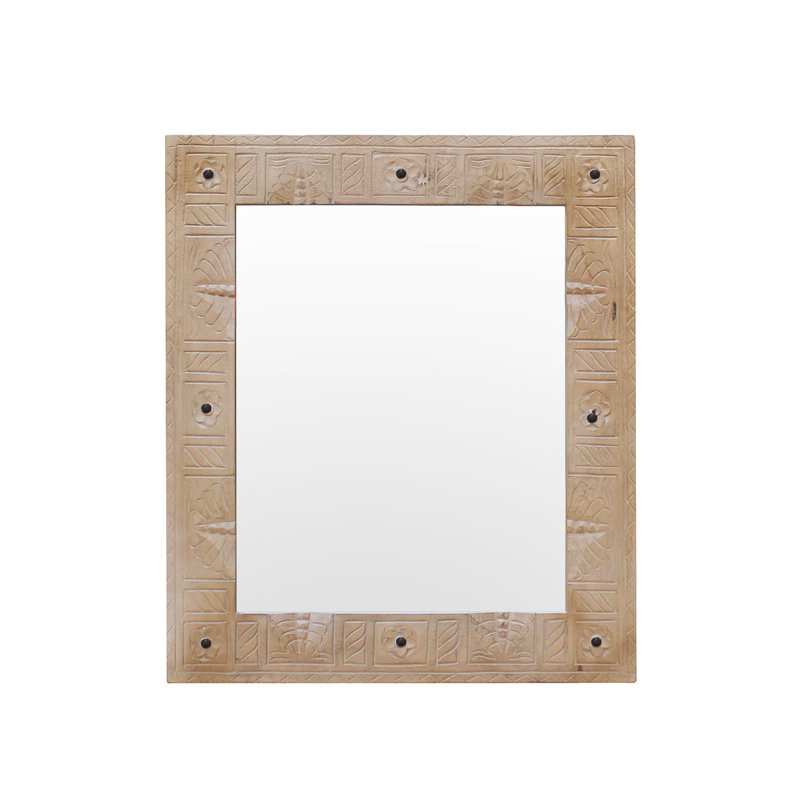 Gelincik Solid Wood Rectangle Wall Mirror