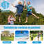Gymax Round Backyard Trampoline with Safety Enclosure