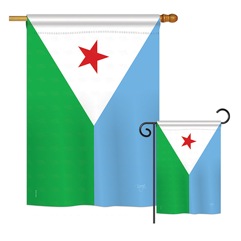 Ensemble de 2 côtés en polyester vertical décoratif "djibouti of the world"