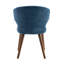 Chaises de salle à manger de style Mid-Century rembourrées à oreilles courbées-541712727