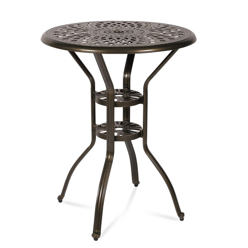 Table de salle à manger en métal, Bronze foncé