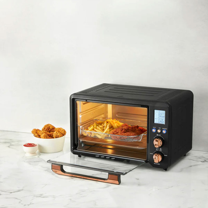 Haden Black Digital 6-Slice Toaster Oven with Air Fryer
