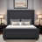 Shreve Queen Size Upholstered Platform Bed with Taller Headboard-1868407859
