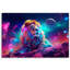 Neon Lion Abstraction - Wrapped Canvas Print-927423286