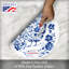 Ensemble de 4 napperons réversibles peints fleurs bleues faciles d'entretien