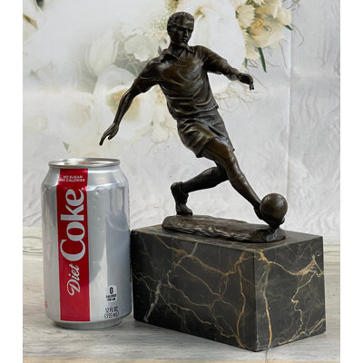 Wilpert European Football Player Bronze Figurine Statue Figure Soccer Ball Hot Cast D