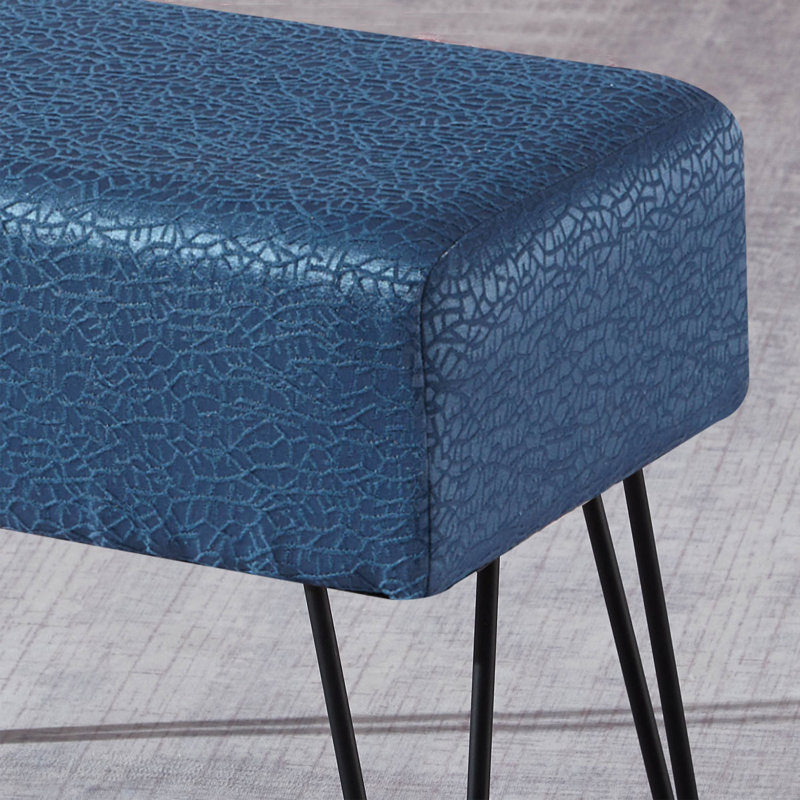 Niotaze Upholstered Ottoman, Real Teal