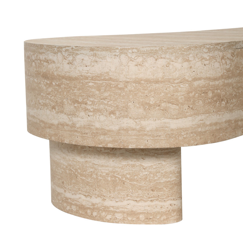 Irregular Coffee Table With Flip Top And Hidden Storage Compartment