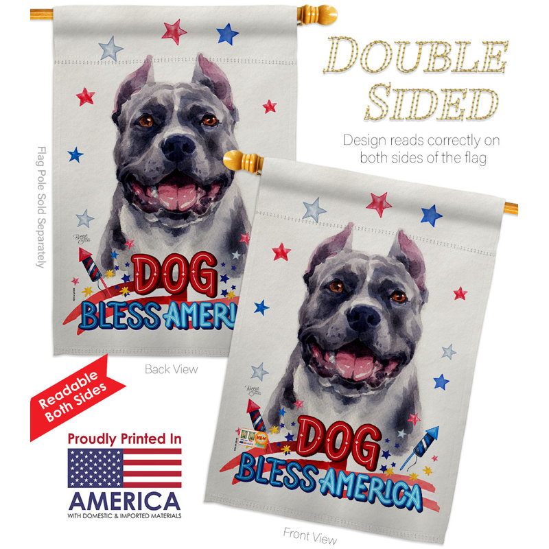 Drapeau de jardin Patriotic Pitbull, H 40 po x l 28 po