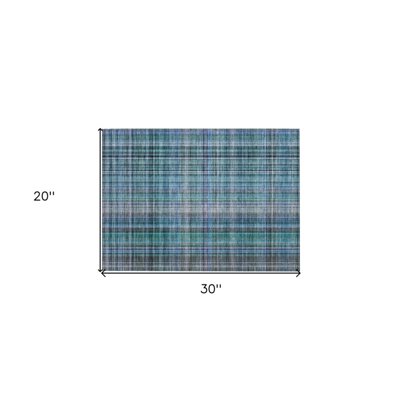 Tapis extérieur lavable antidérapant 2 pi x 3 pi bleu sarcelle