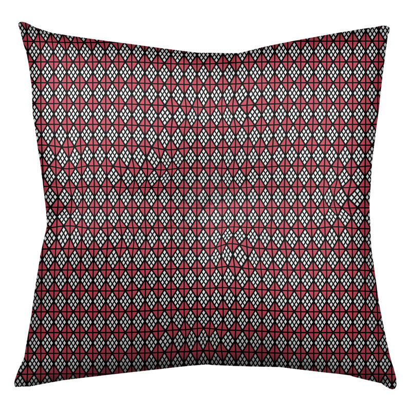 Coussin de sol Katelyn Elizabeth, 26 po x 26 po, Noir / rouge