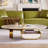 Courtlandt 55.2" Oval Faux Marble Coffee Table with Storage Drawer-1123523632