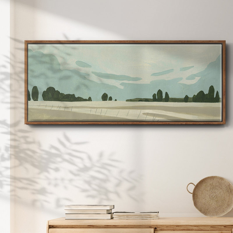 Farmland Study III- Framed Canvas, 8" H x 20" W
