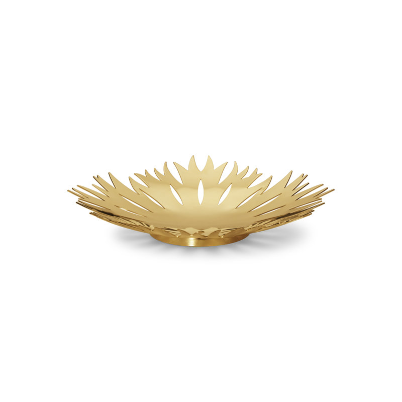 Metal Abstract Decorative Bowl in Gold