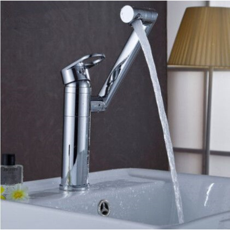 Juno Single Handle 360 Swivel Bathroom Sink Faucet Mixer Chrome Finish