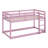 Twin Over Twin Solid Rubber Wooden Floor Bunk Bed – Ladder & Strengthened Slat Bed Platform-248476149