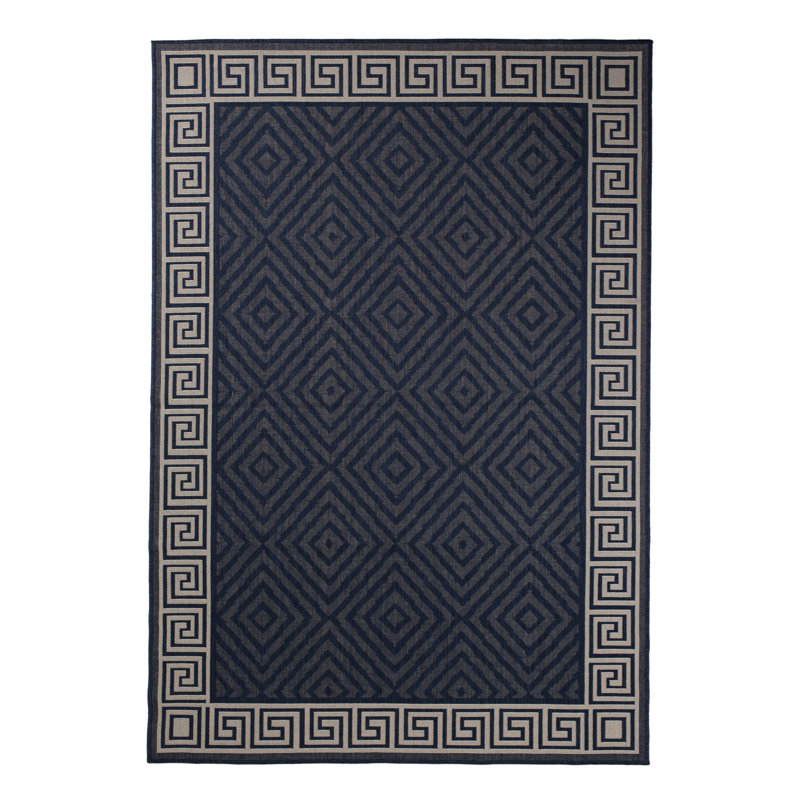 Tapis d'extérieur de qualité supérieure en polypropylène à motif géométrique, Rectangle 5 pi 3 po x 7 pi 6 po
