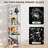 Glass Display Cabinet, 4-tier Curio Cabinets With 3 Color Lights For Collectibles, Storage Cabinet With Door, Glass Display Case & Bookcase With Human Body Sensor, White-1994790028