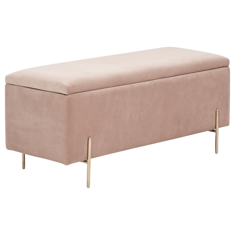 Baringer Upholstered Storage Bench, Blush Pink