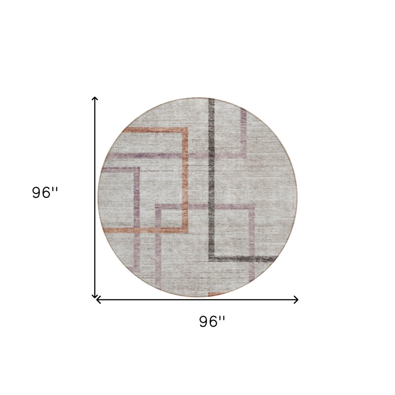 Tapis d'intérieur rond 8 po Taupe