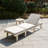 Outdoor Acacia Wood Chaise Lounge With Table , Cushion Included-1474011381