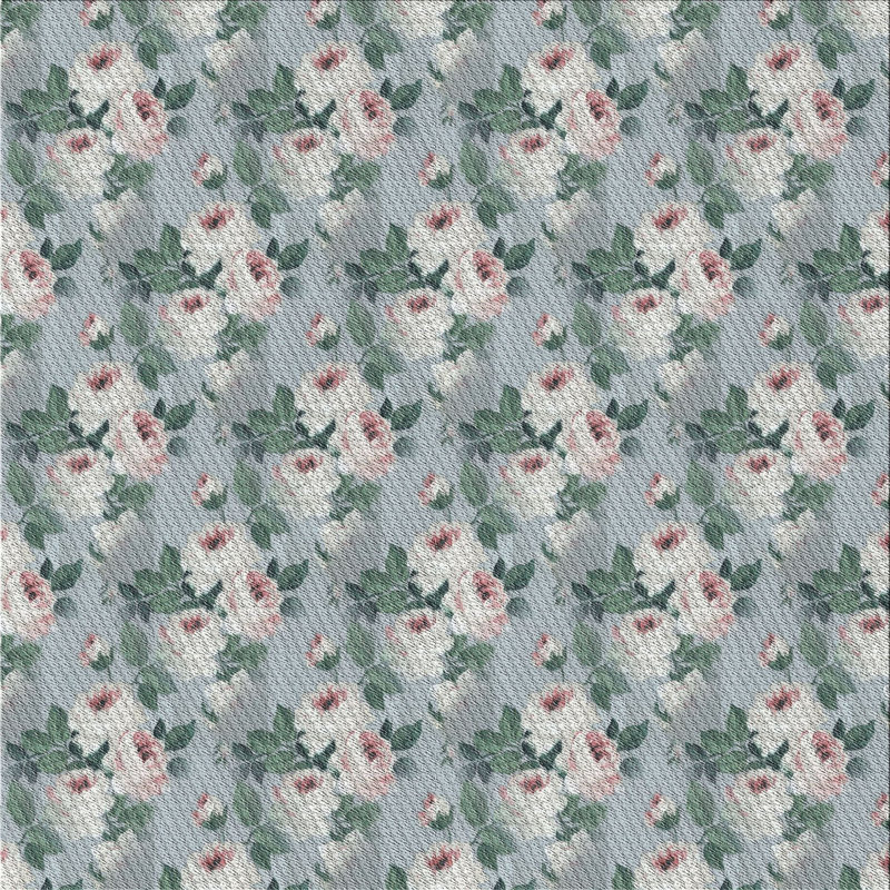 Tapis vert/rouge/gris à motifs Metz, Carré 6 pi