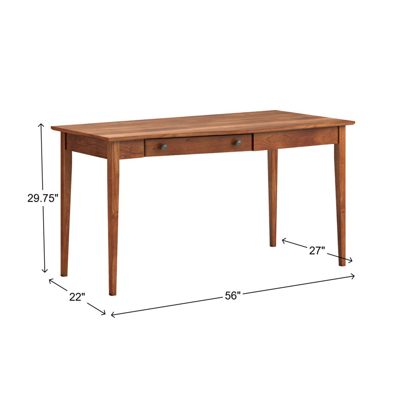 Malani Solid Wood Foundation Desk, Golden Pecan