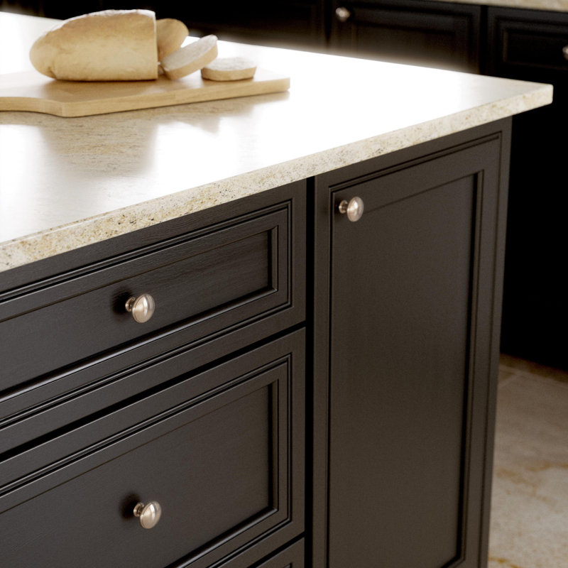 Brushed Nickel Round Cabinet Knob Set with Mounting Hardware