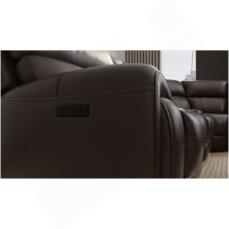 Canapé modulaire en cuir 6 pièces tabac brésilien