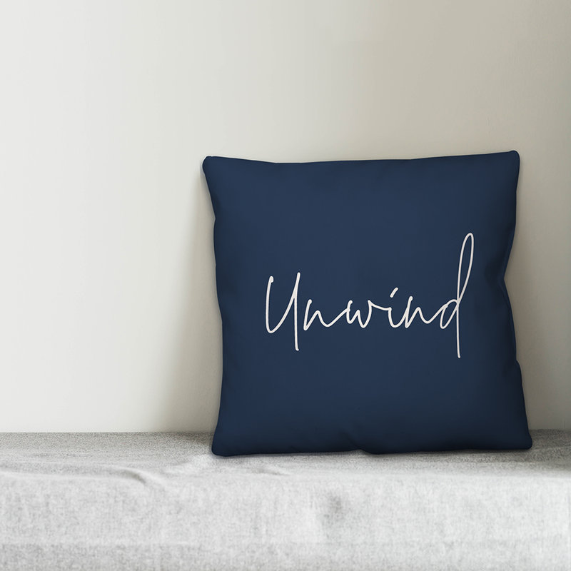 Outdoor Throw Pillow, 16" x 16", Navy