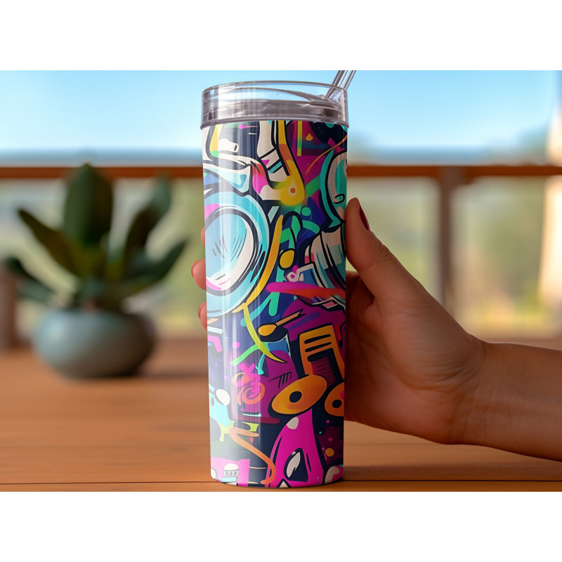 Choose Handmade Tumblers 591ml Vacuum Insulated Stainless Steel (18/8) Travel Tumbler with Straw