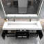 Finition du meuble-lavabo sur pied simple de base 72 po Jessica: chêne blanc-72495721