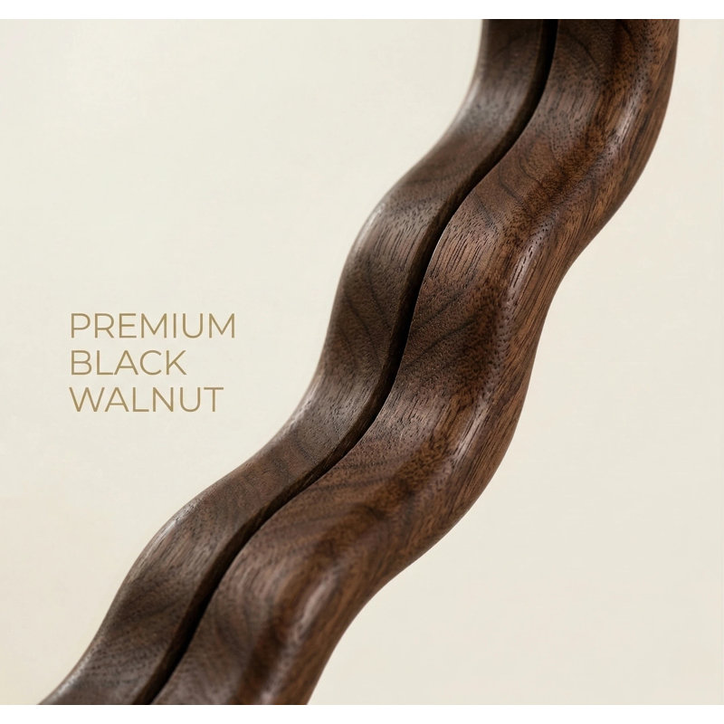 Bohemian Round Wood Framed Decorative Wall Orik, 36" x 36", Dark Walnut