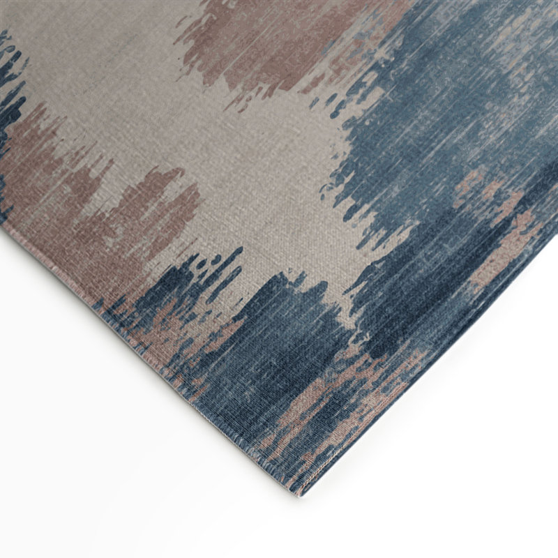 Watercolor Gray Indoor and Outdoor Area Rug, Rectangle 9' x 12'