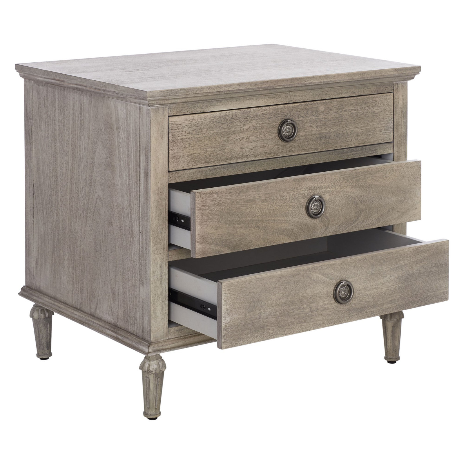 Hubbard 3 - Drawer Nightstand, Beige