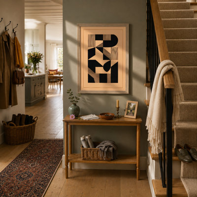 Wooden Geometry Geometric - Framed Print