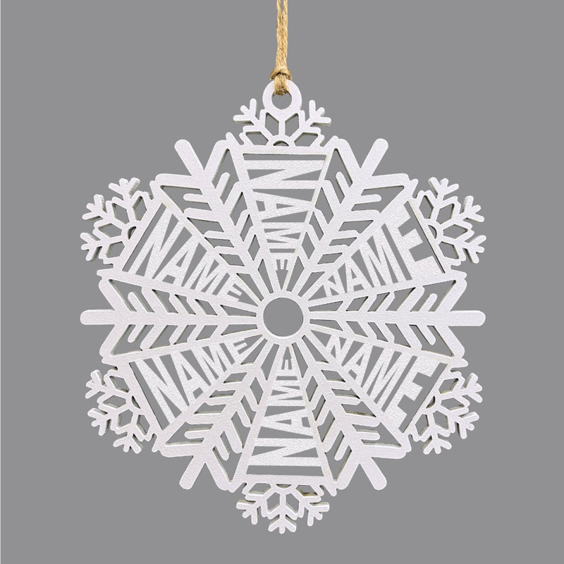 Personalized Name Snowflake Wood Ornament, Yes