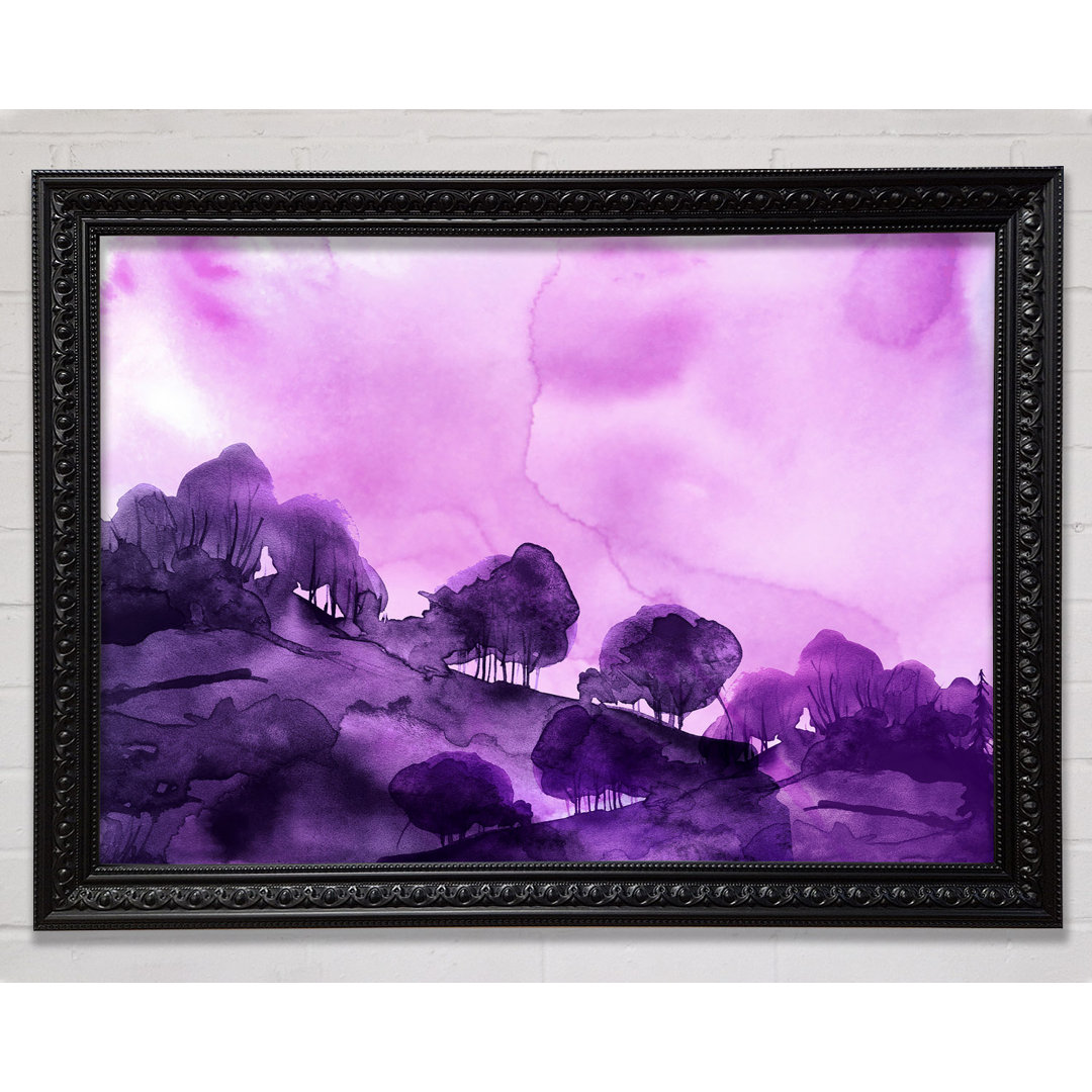 Gerahmtes Leinwandbild Purple Tree Abstract