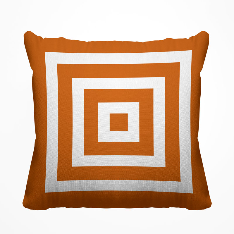 Coussin décoratif intérieur / extérieur Luella, L 17 po x H 17 po, Orangé