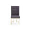 Ensemble de deux chaises d'appoint de salle à manger capitonnées en tissu gris et or