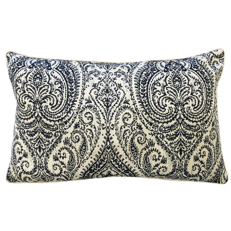 Neasa  Lumbar Pillow Cover & Insert, Navy