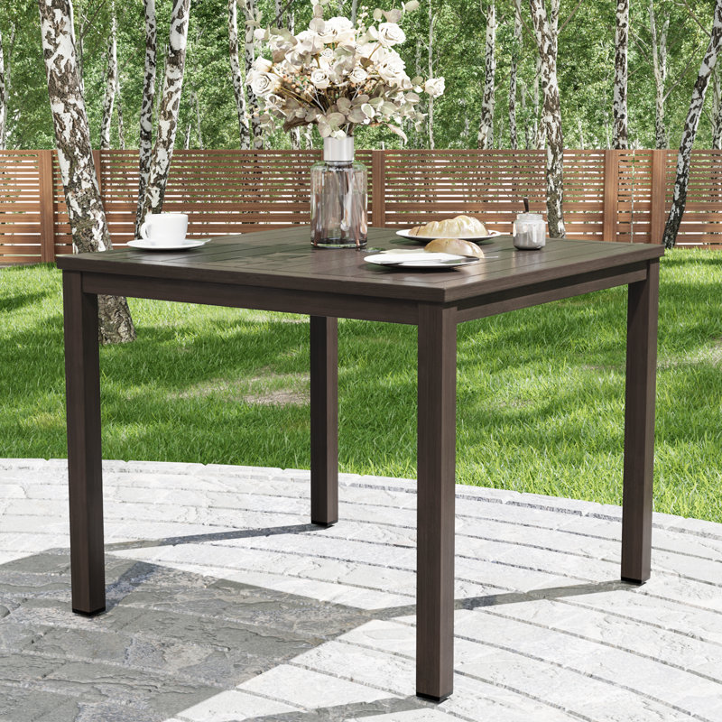 Modern Square Dining Table with Heavy-Duty Steel Frame
