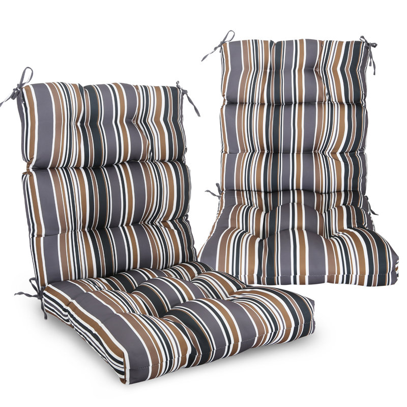 Indoor/Outdoor Seat/Back Cushion, Brown Stripe