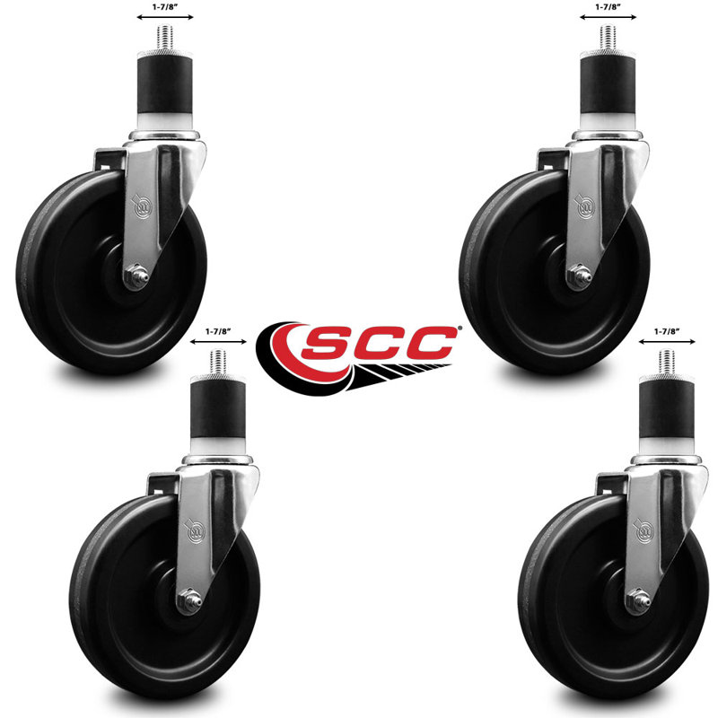 Phenolic Wheel Swivel 1-7/8 Inch Expanding Stem Caster Set SCC