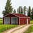 33FT X 25FT Metal Garage Barn Storage Shed With Dual Doors-125847345-125847344